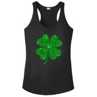 Glitter Shamrock St Patrick's Day Ladies PosiCharge Competitor Racerback Tank