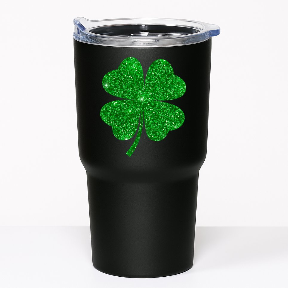 Glitter Shamrock St Patrick's Day Tumbler