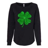 Glitter Shamrock St Patrick's Day Womens California Wash Sweatshirt