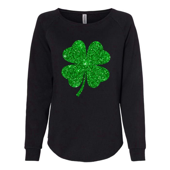 Glitter Shamrock St Patrick's Day Womens California Wash Sweatshirt