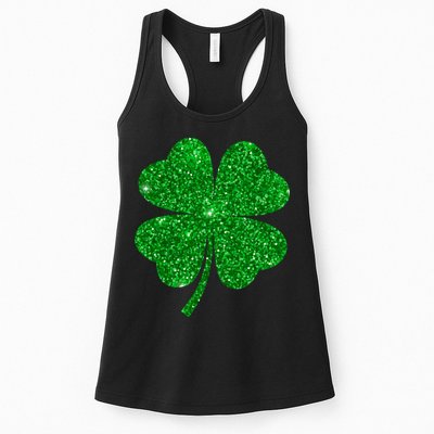 Glitter Shamrock St Patrick's Day Womens Tank Top
