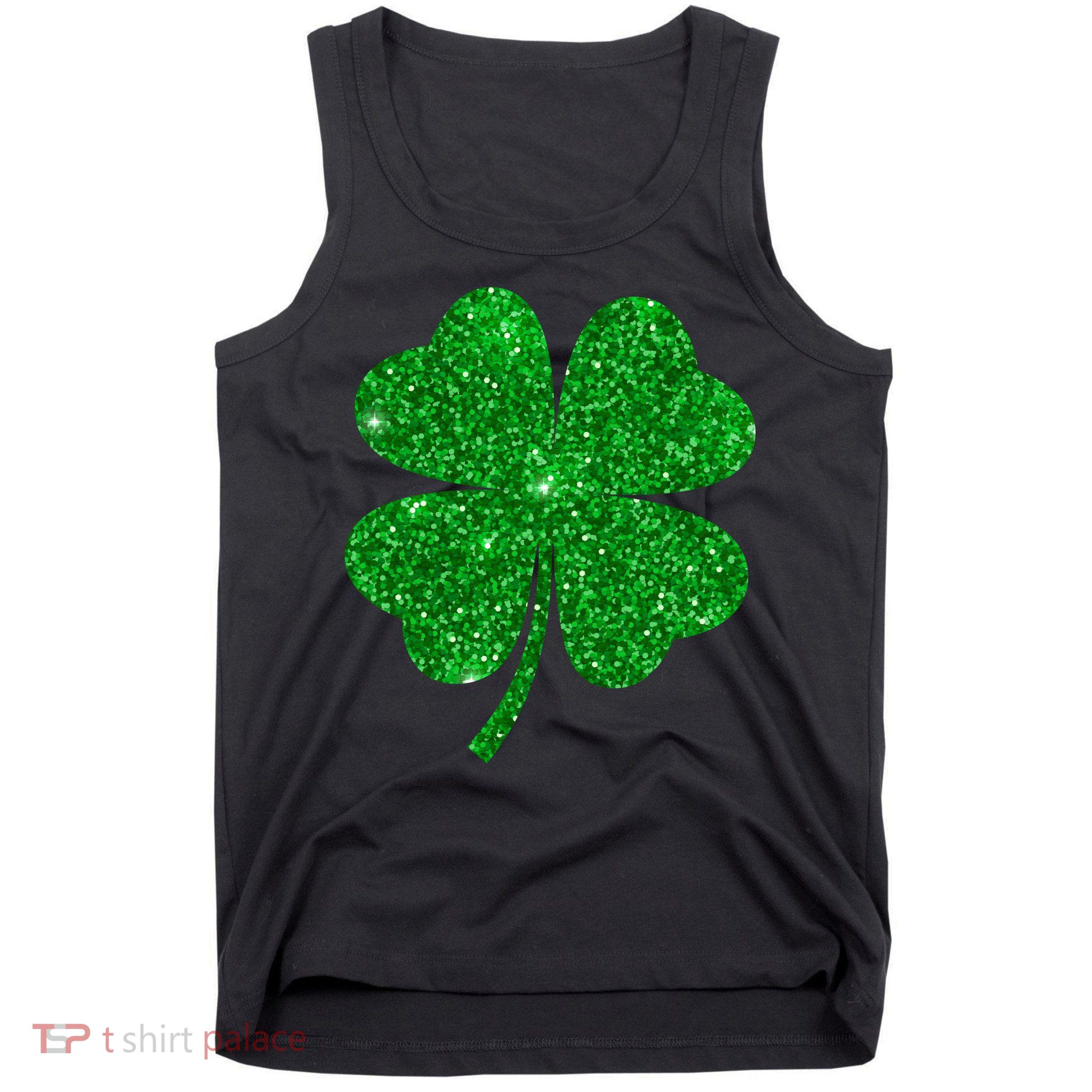 Glitter Shamrock St Patrick's Day Tank Top