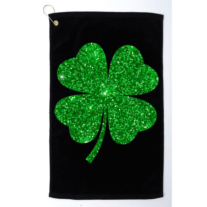 Glitter Shamrock St Patrick's Day Golf Towel