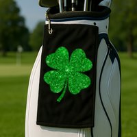 Glitter Shamrock St Patrick's Day Golf Towel