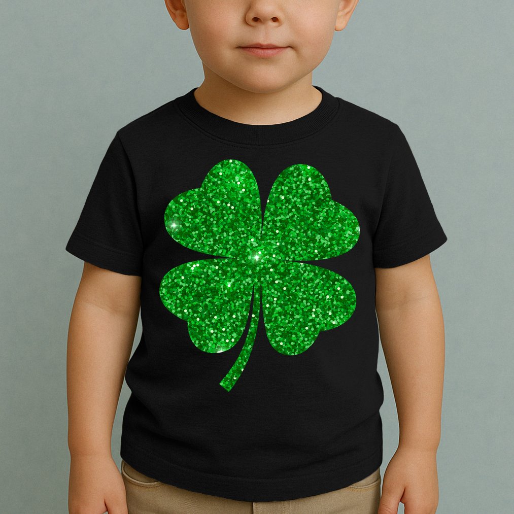 Glitter Shamrock St Patrick's Day Toddler T-Shirt