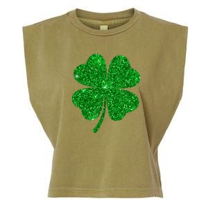 Glitter Shamrock St Patrick's Day Garment-Dyed Women's Muscle Tee