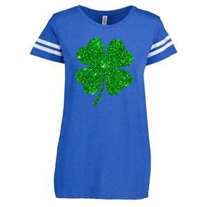 Glitter Shamrock St Patrick's Day Enza Ladies Jersey Football T-Shirt