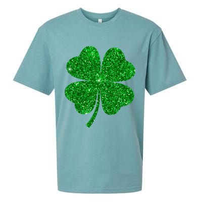 Glitter Shamrock St Patrick's Day Sueded Cloud Jersey T-Shirt