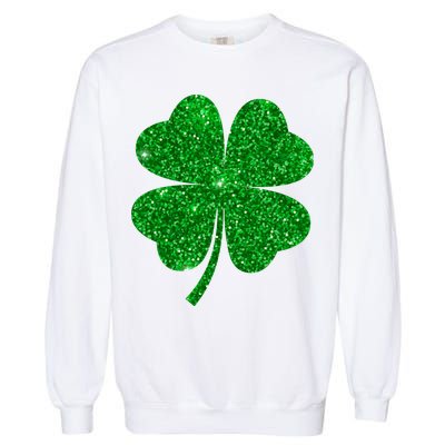 Glitter Shamrock St Patrick's Day Garment-Dyed Sweatshirt