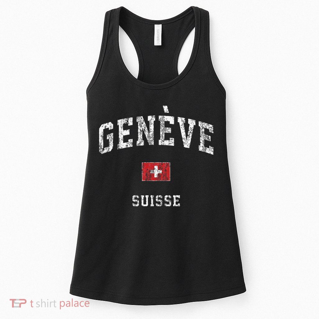 Geneva Suisse Switzerland Vintage Athletic Sports Womens Tank Top
