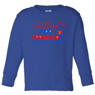 Getting Star Spangled Hammered 4th Of July America Gift Toddler Long Sleeve Shirt