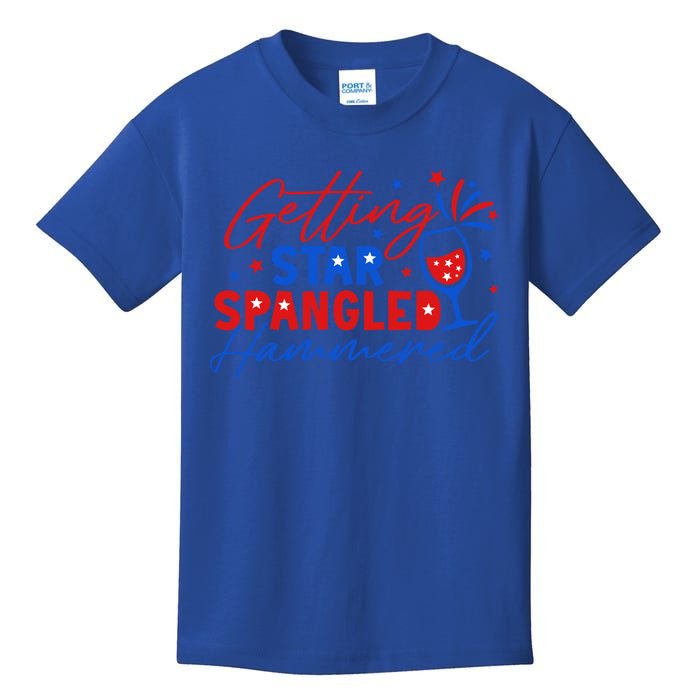 Getting Star Spangled Hammered 4th Of July America Gift Kids T-Shirt