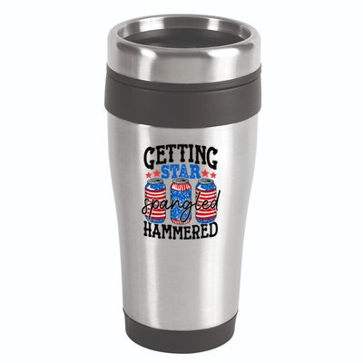 Getting Star Spangled Hammered Funny 4th Of July Patriotic Meaningful Gift 16oz Travel Tumbler