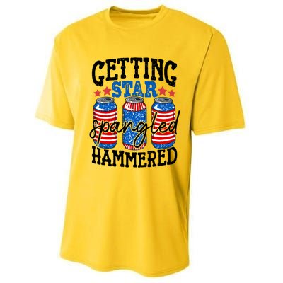 Getting Star Spangled Hammered Funny 4th Of July Patriotic Meaningful Gift Performance Sprint T-Shirt