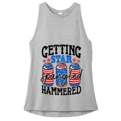 Getting Star Spangled Hammered Funny 4th Of July Patriotic Meaningful Gift Ladies PosiCharge Tri-Blend Wicking Tank