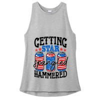 Getting Star Spangled Hammered Funny 4th Of July Patriotic Meaningful Gift Ladies PosiCharge Tri-Blend Wicking Tank