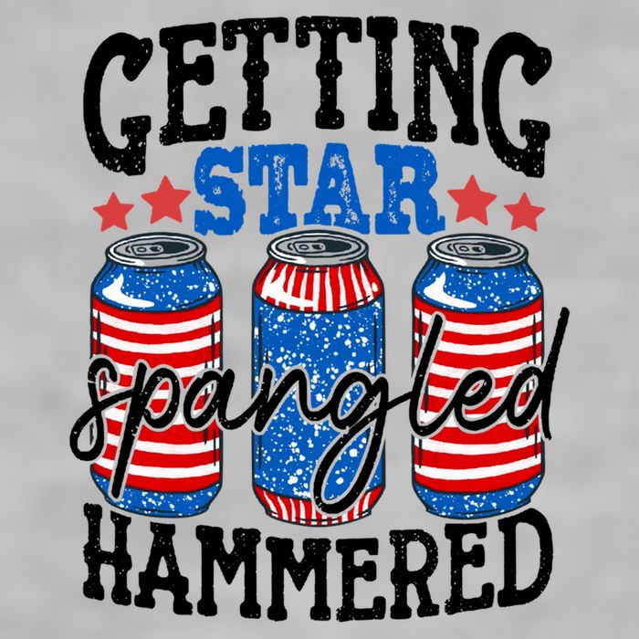 Getting Star Spangled Hammered Funny 4th Of July Patriotic Meaningful Gift Ladies PosiCharge Tri-Blend Wicking Tank