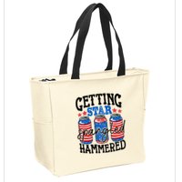 Getting Star Spangled Hammered Funny 4th Of July Patriotic Meaningful Gift Zip Tote Bag