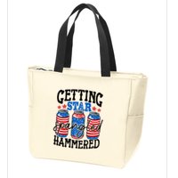 Getting Star Spangled Hammered Funny 4th Of July Patriotic Meaningful Gift Zip Tote Bag
