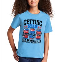 Getting Star Spangled Hammered Funny 4th Of July Patriotic Meaningful Gift Kids T-Shirt