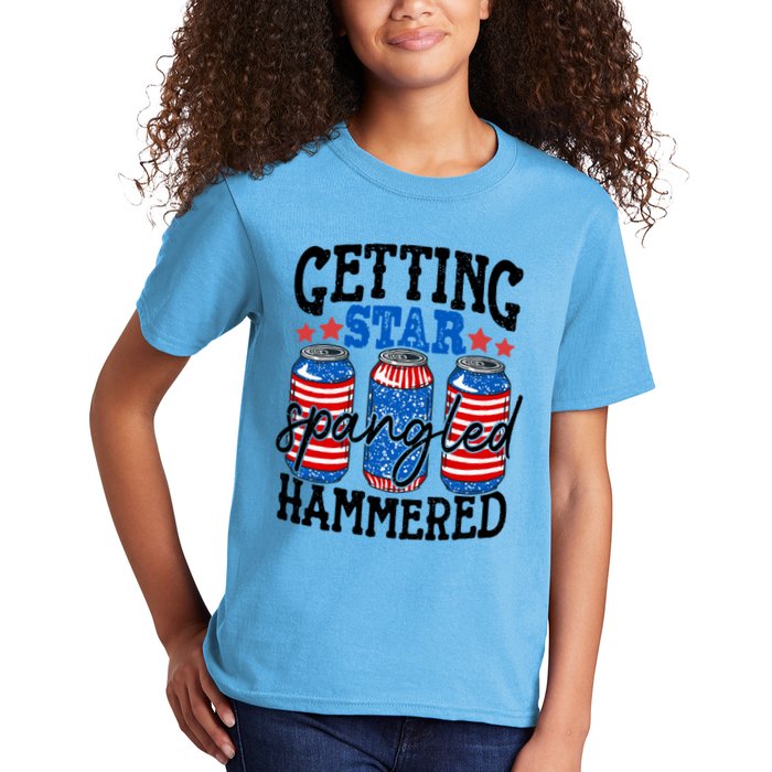 Getting Star Spangled Hammered Funny 4th Of July Patriotic Meaningful Gift Kids T-Shirt