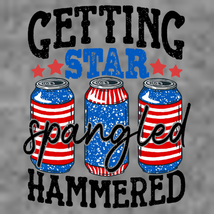 Getting Star Spangled Hammered Funny 4th Of July Patriotic Meaningful Gift Hooded Wearable Blanket