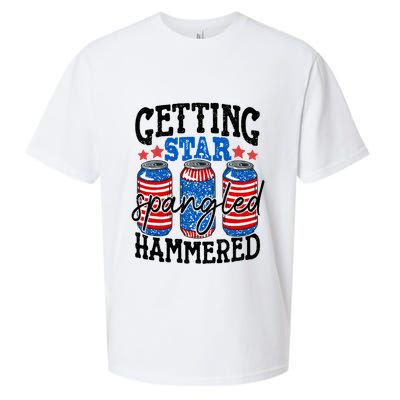 Getting Star Spangled Hammered Funny 4th Of July Patriotic Meaningful Gift Sueded Cloud Jersey T-Shirt