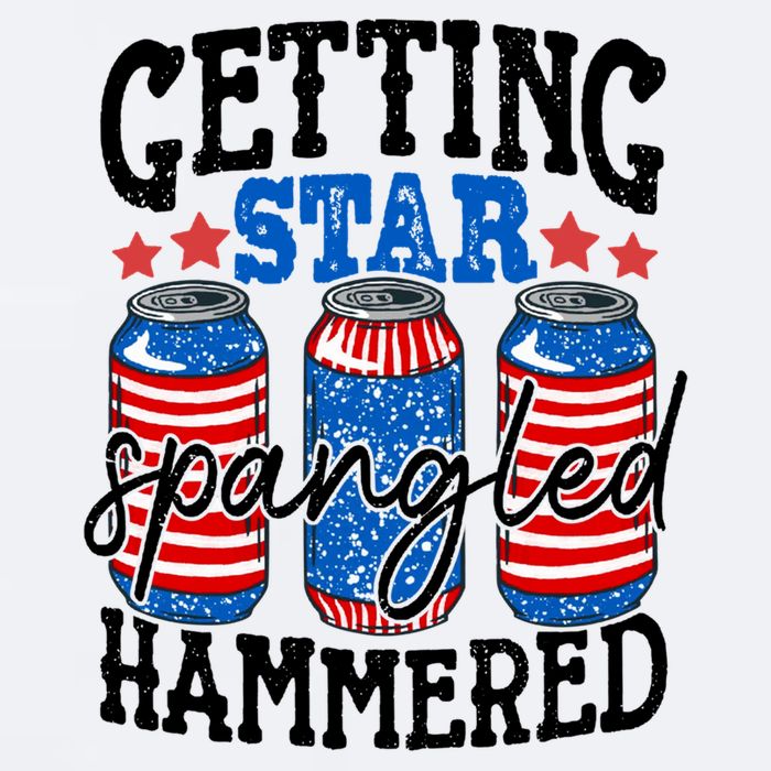 Getting Star Spangled Hammered Funny 4th Of July Patriotic Meaningful Gift Sueded Cloud Jersey T-Shirt