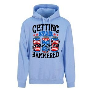 Getting Star Spangled Hammered Funny 4th Of July Patriotic Meaningful Gift Unisex Surf Hoodie