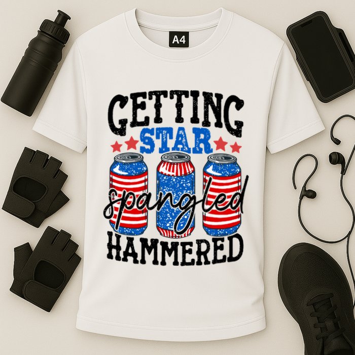 Getting Star Spangled Hammered Funny 4th Of July Patriotic Meaningful Gift Performance Shirt