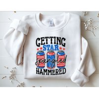 Getting Star Spangled Hammered Funny 4th Of July Patriotic Meaningful Gift Sweatshirt