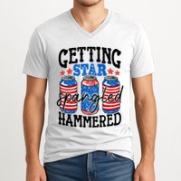 Getting Star Spangled Hammered Funny 4th Of July Patriotic Meaningful Gift V-Neck T-Shirt