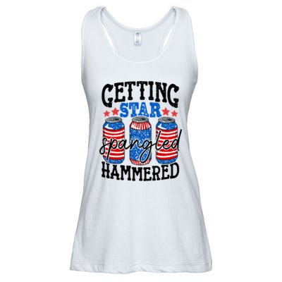 Getting Star Spangled Hammered Funny 4th Of July Patriotic Meaningful Gift Ladies Essential Flowy Tank
