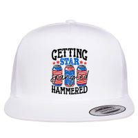 Getting Star Spangled Hammered Funny 4th Of July Patriotic Meaningful Gift Flat Bill Trucker Hat