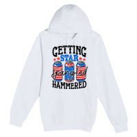 Getting Star Spangled Hammered Funny 4th Of July Patriotic Meaningful Gift Premium Pullover Hoodie