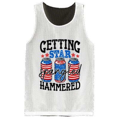 Getting Star Spangled Hammered Funny 4th Of July Patriotic Meaningful Gift Mesh Reversible Basketball Jersey Tank