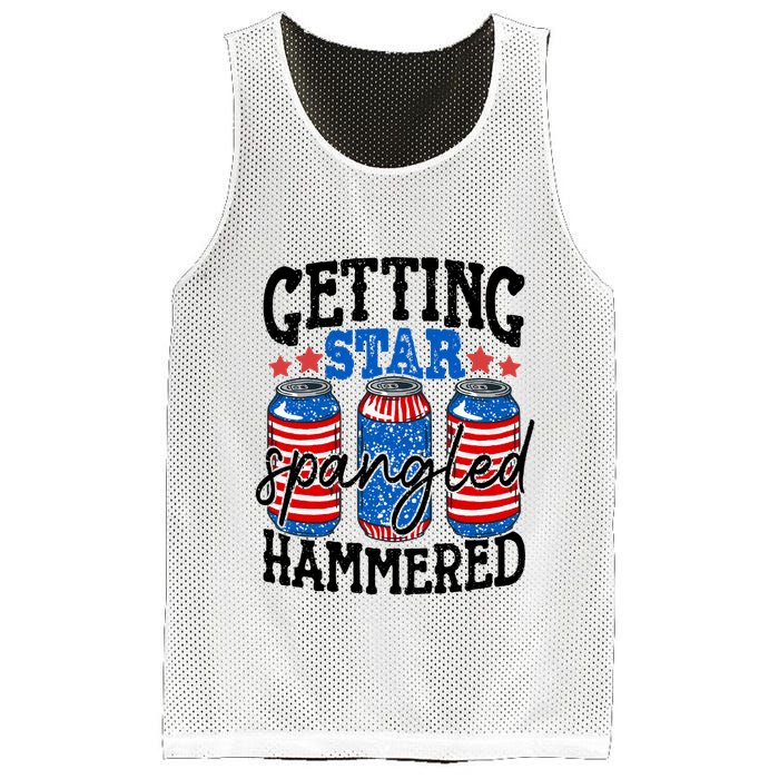 Getting Star Spangled Hammered Funny 4th Of July Patriotic Meaningful Gift Mesh Reversible Basketball Jersey Tank