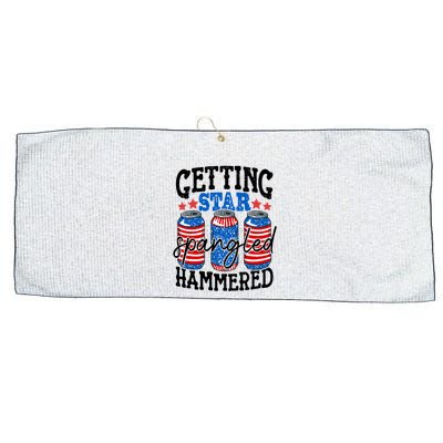 Getting Star Spangled Hammered Funny 4th Of July Patriotic Meaningful Gift Large Microfiber Waffle Golf Towel