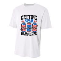 Getting Star Spangled Hammered Funny 4th Of July Patriotic Meaningful Gift Youth Performance Sprint T-Shirt