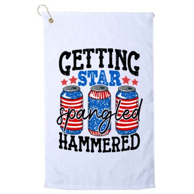 Getting Star Spangled Hammered Funny 4th Of July Patriotic Meaningful Gift Golf Towel