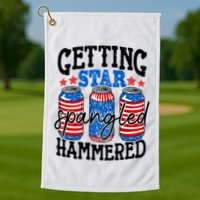 Getting Star Spangled Hammered Funny 4th Of July Patriotic Meaningful Gift Golf Towel