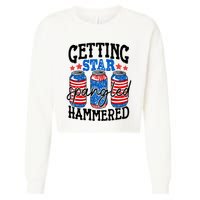 Getting Star Spangled Hammered Funny 4th Of July Patriotic Meaningful Gift Cropped Pullover Crew