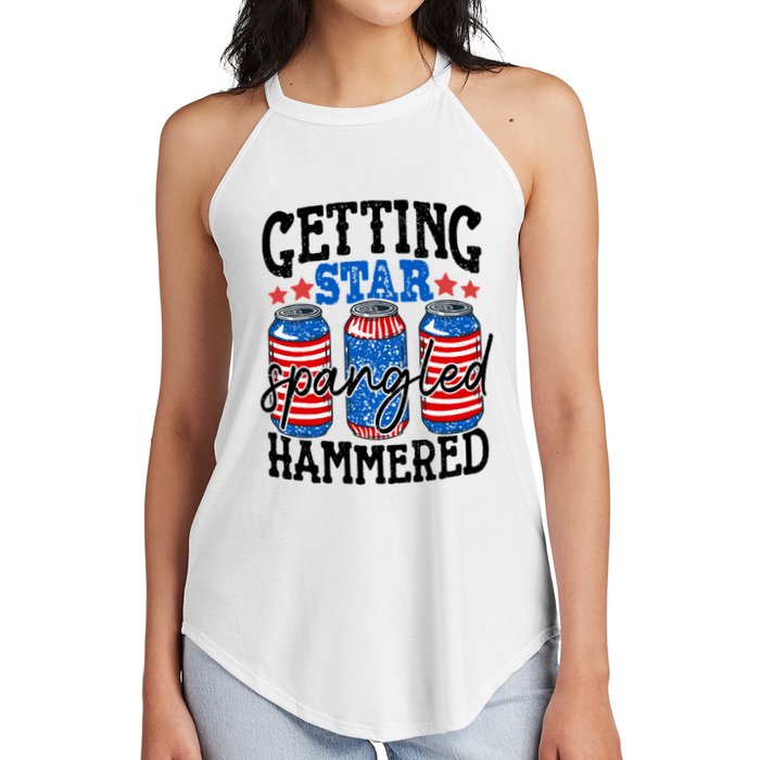Getting Star Spangled Hammered Funny 4th Of July Patriotic Meaningful Gift Women's Perfect Tri Rocker Tank