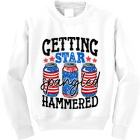 Getting Star Spangled Hammered Funny 4th Of July Patriotic Meaningful Gift Kids Sweatshirt