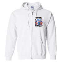 Getting Star Spangled Hammered Funny 4th Of July Patriotic Meaningful Gift Full Zip Hoodie