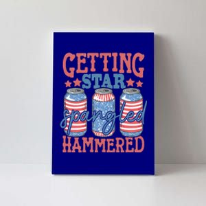 Getting Star Spangled Hammered 4th Of July Retro Style Beer Gift Canvas