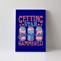 Getting Star Spangled Hammered 4th Of July Retro Style Beer Gift Canvas