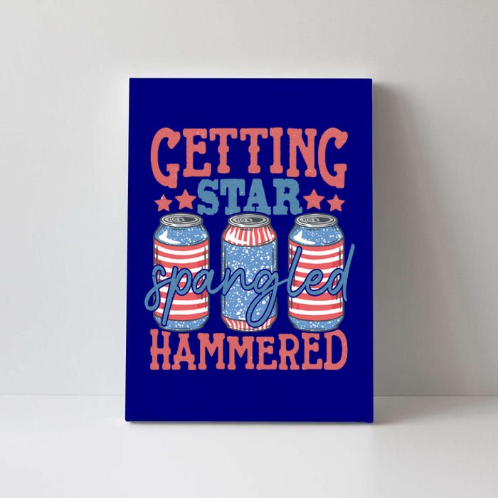 Getting Star Spangled Hammered 4th Of July Retro Style Beer Gift Canvas