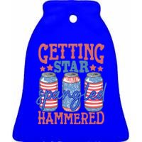 Getting Star Spangled Hammered 4th Of July Retro Style Beer Gift Ceramic Bell Ornament