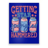 Getting Star Spangled Hammered 4th Of July Retro Style Beer Gift Poster